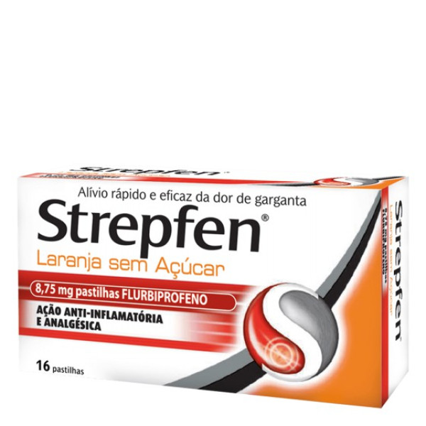 Strepfen Laranja sem açúcar, 8,75 mg x 16 pst