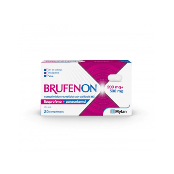 Brufenon MG, 200 mg + 500 mg Blister 20 Unidade(s) Comp revest pelic