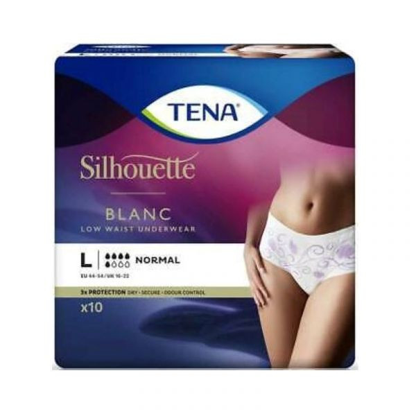 Tena Silhouette Cueca Branco L Cb X10