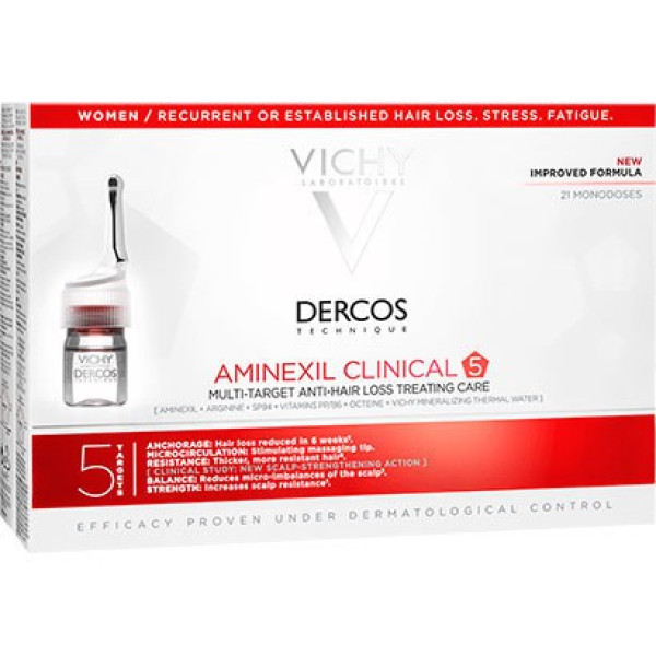 VICHY Dercos Aminexil Clinical 5 - Mulher 21 ampolas