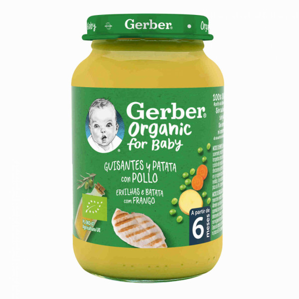 Gerber Bio Ervilha/Bat/Frango 190G 6M+