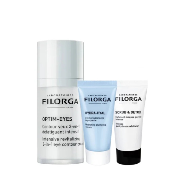 <mark>F</mark>ilorga Coffret Optim-Eyes Creme Olhos 15ml Oferta Minis Rosto Luminosidade