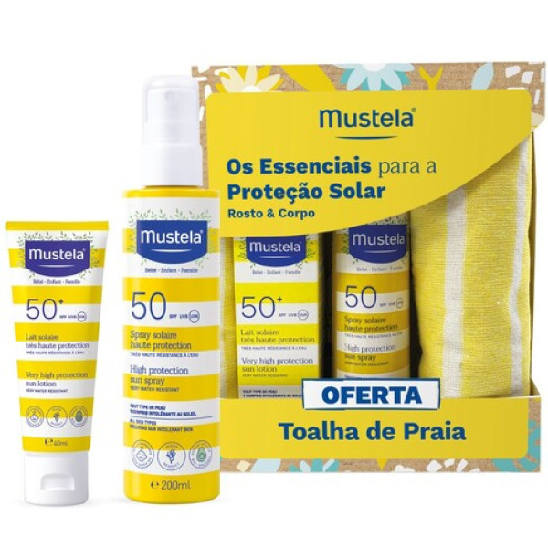 Mustela Solar Lait 50+ 40ml +Spray 200 ml 50+ com oferta Toalha