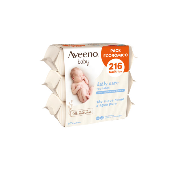 Aveeno Baby Toalhitas Limpeza X72 X 3 Pack Económico