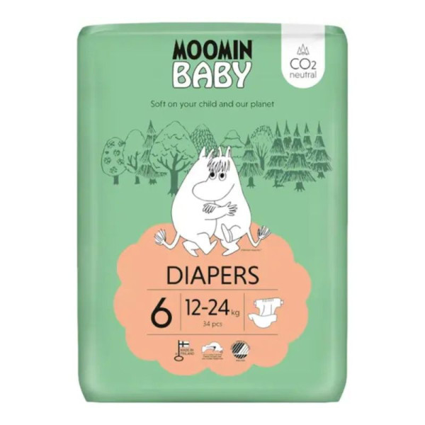 Moomin Baby Fralda T6 12-24Kg X34